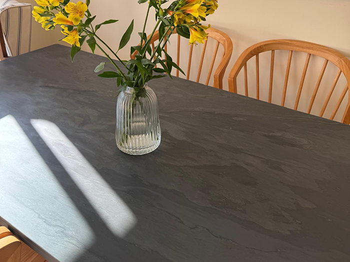 Slate table with X legs